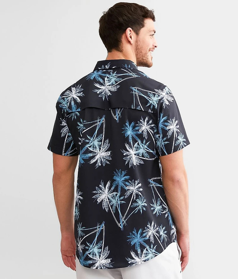 Tropical Print Performance Stretch Shirt