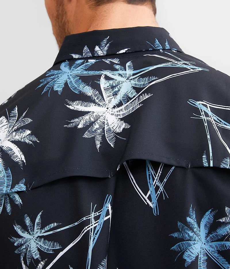 Tropical Print Performance Stretch Shirt