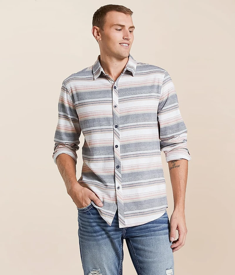 Departwest Striped Athletic Stretch Shirt