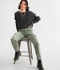 Washed Cold Shoulder Pullover