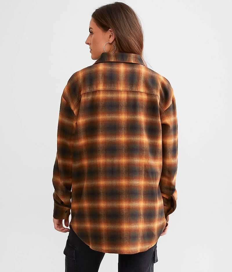 Washed Plaid Boyfriend Flannel Shirt
