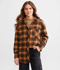 Washed Plaid Boyfriend Flannel Shirt