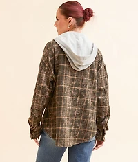 Plaid Hooded Boyfriend Shirt