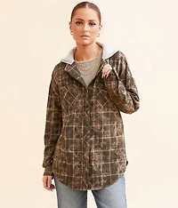 Plaid Hooded Boyfriend Shirt