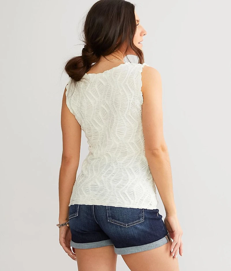 Textured Henley Tank Top