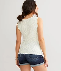 Textured Henley Tank Top
