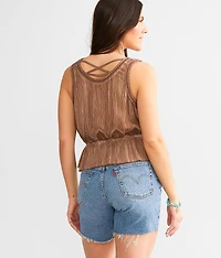 Surplice Crochet Tank Top