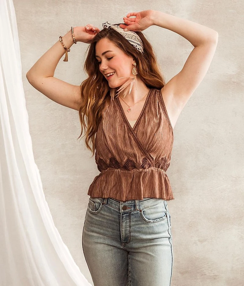 Surplice Crochet Tank Top