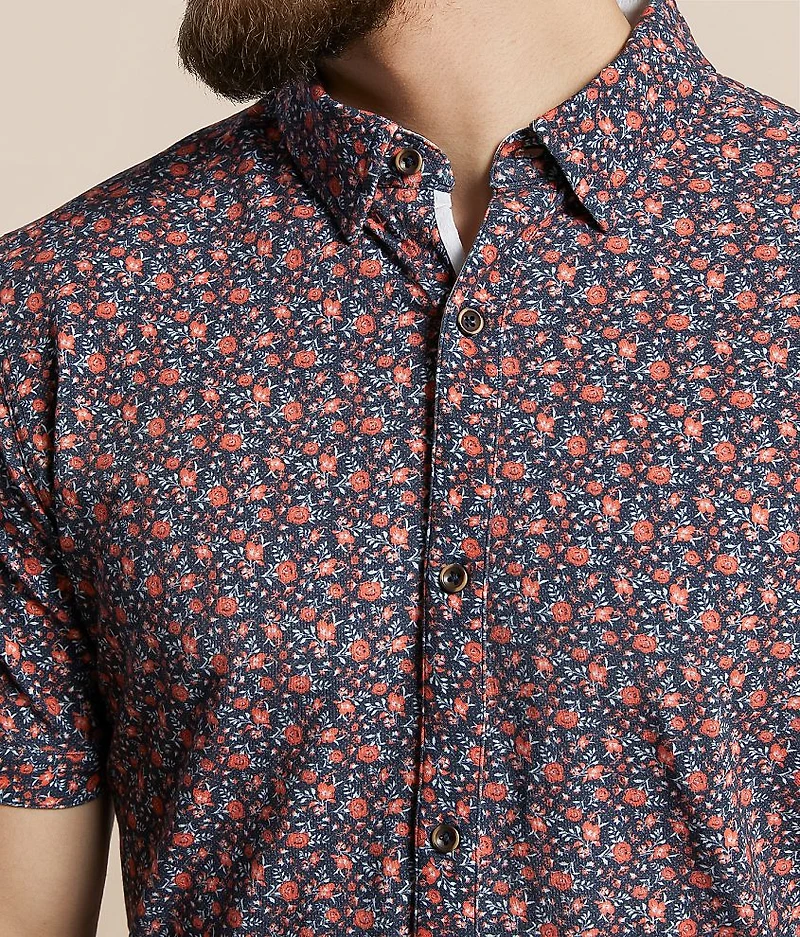 Floral Tailored Knit Shirt