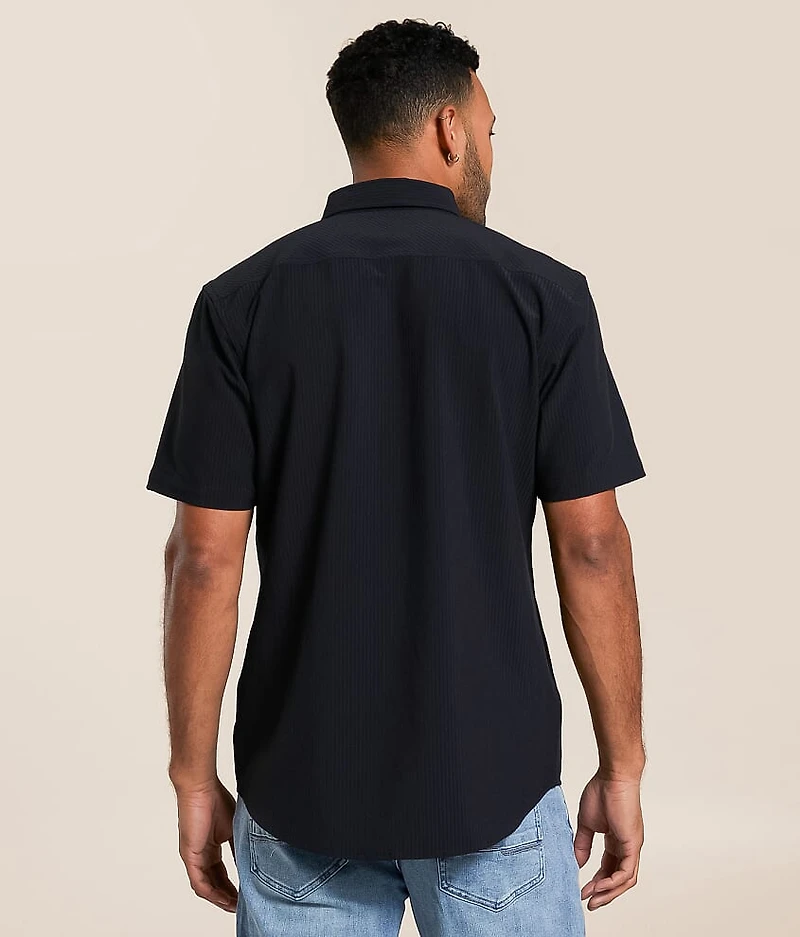 Tonal Striped Athletic Performance Stretch Shirt