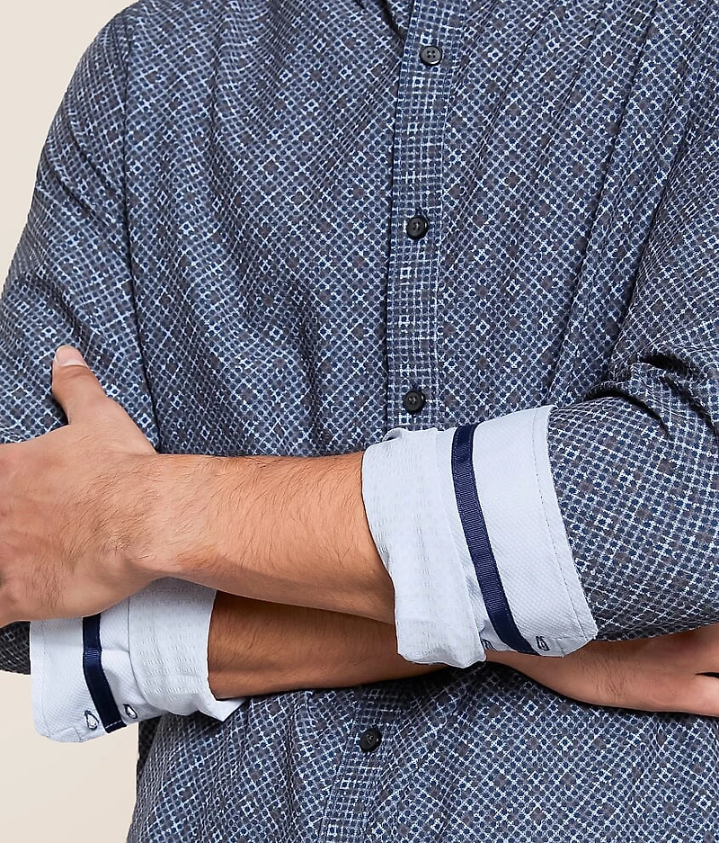 Double Print Athletic Performance Stretch Shirt