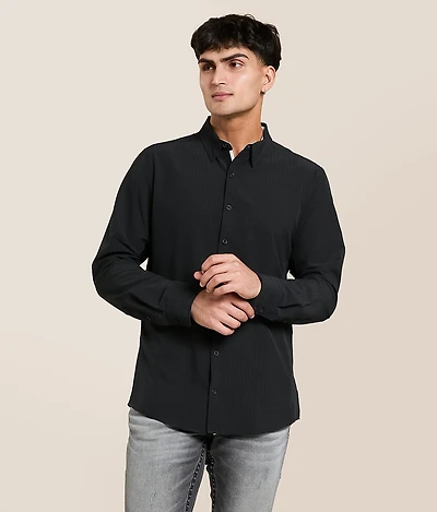 Tonal Striped Standard Performance Stretch Shirt