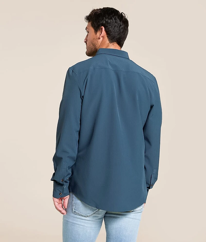 Tonal Striped Athletic Performance Stretch Shirt