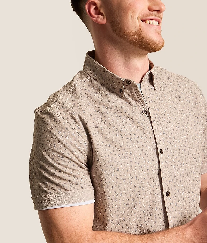 Floral Seersucker Athletic Performance Shirt