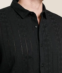 Embroidered Crochet Shirt