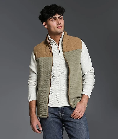 Corduroy Color Block Vest