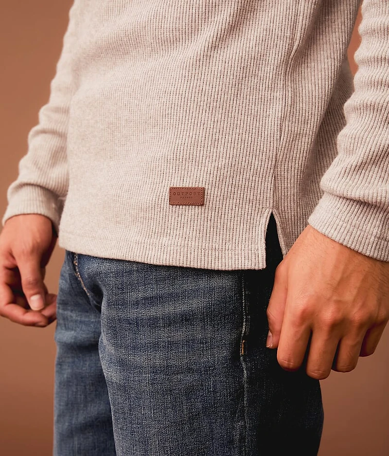 Ribbed Snap Henley