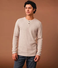 Ribbed Snap Henley