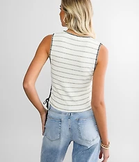 Striped Surplice Tank Top