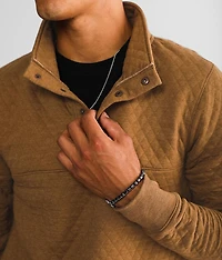 Quilted Henley Pullover