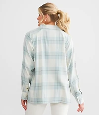 Textured Plaid Boyfriend Shirt