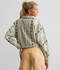 Embroidered Southwestern Cropped Shirt
