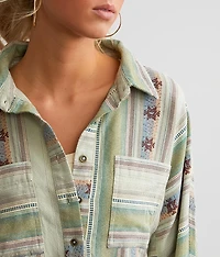 Embroidered Southwestern Cropped Shirt