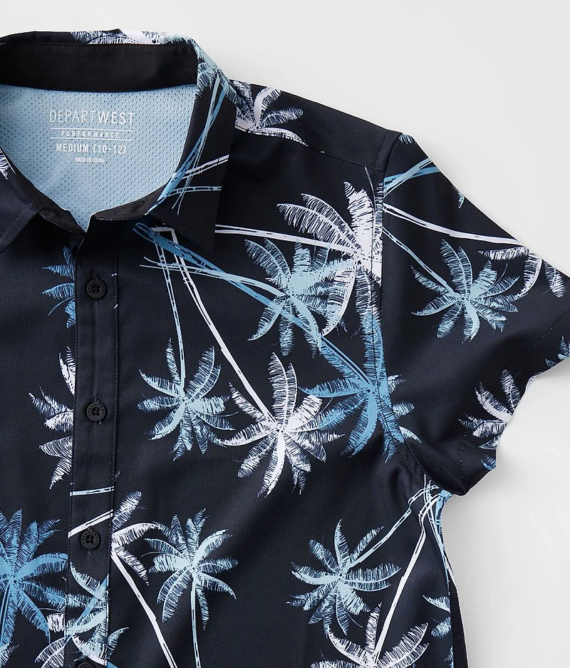 Boys - Tropical Print Performance Stretch Shirt