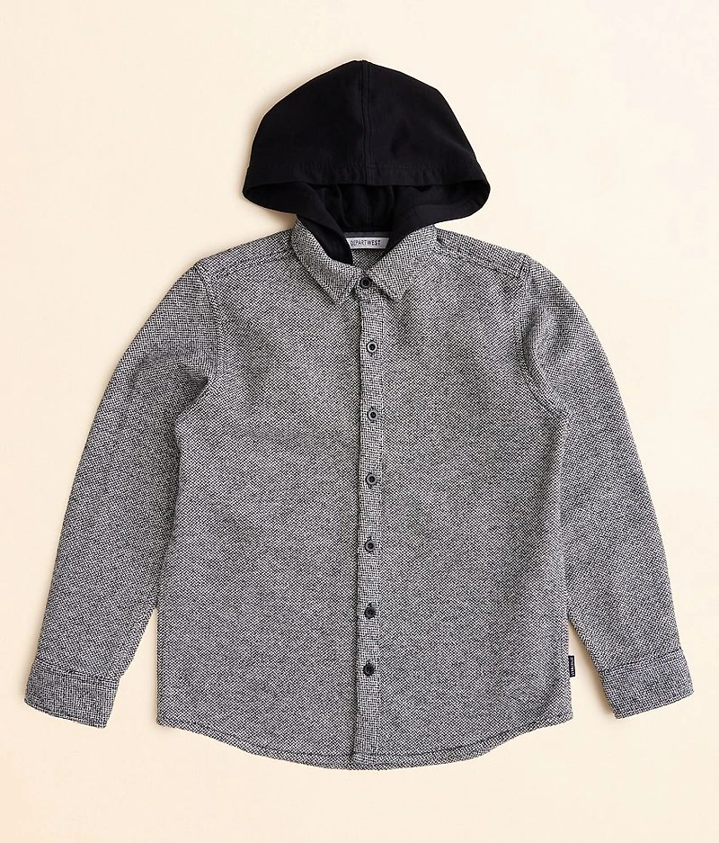 Boys - Hooded Flannel Shirt