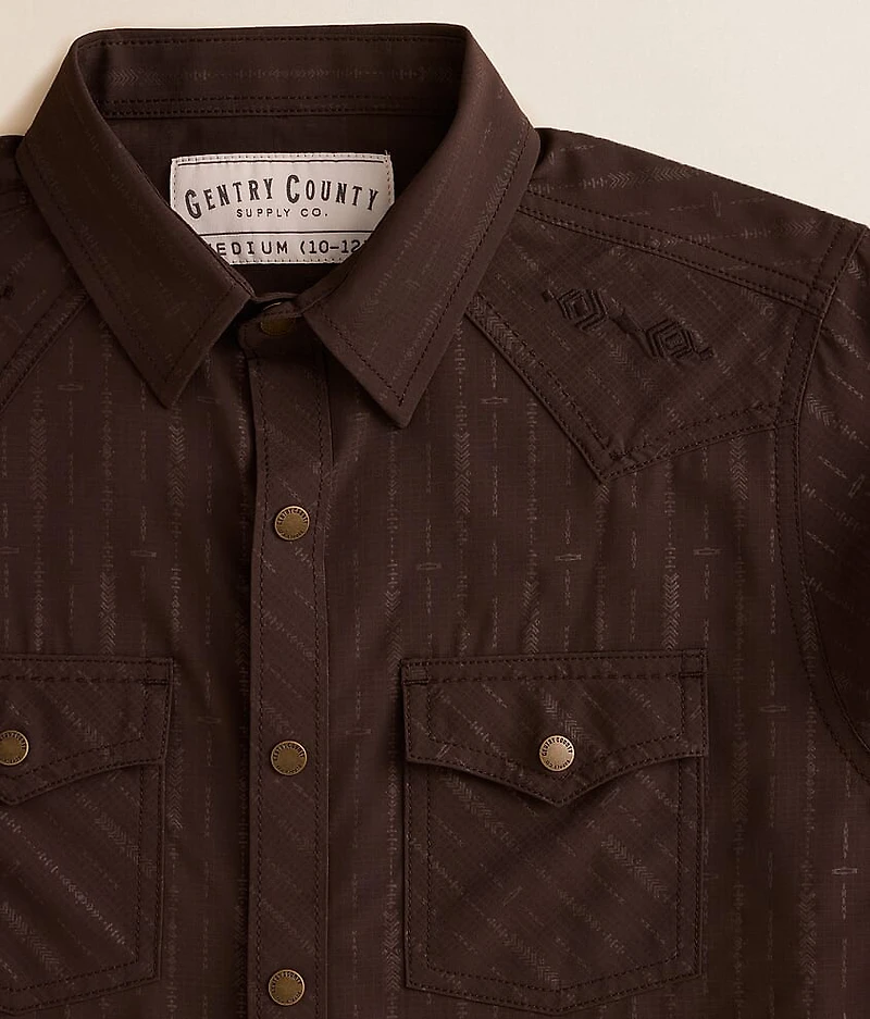 Boys - Tonal Western Performance Stretch Shirt