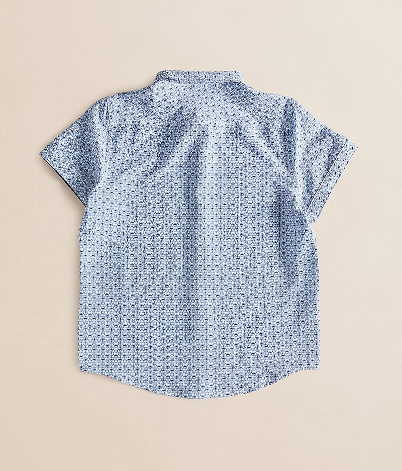 Boys - Cube Print Stretch Shirt