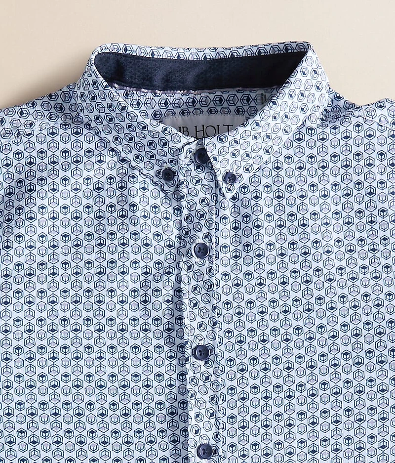 Boys - Cube Print Stretch Shirt