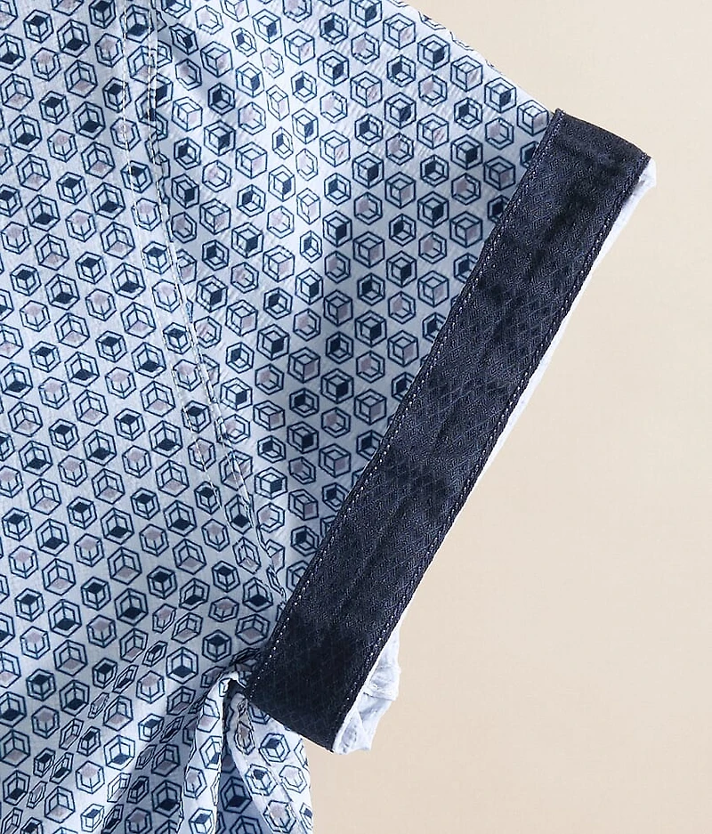 Boys - Cube Print Stretch Shirt