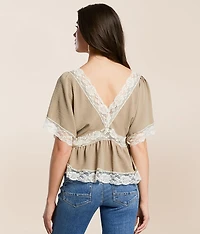 Floral Lace Peplum Top