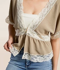 Floral Lace Peplum Top
