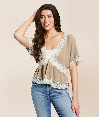 Floral Lace Peplum Top
