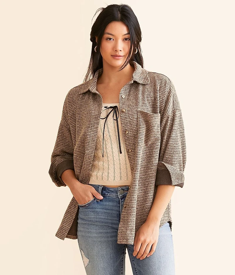 Waffle Knit Boyfriend Shirt