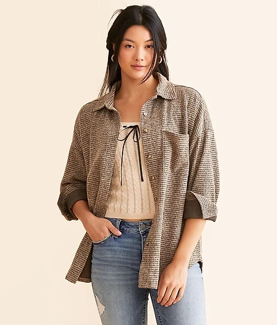 Waffle Knit Boyfriend Shirt