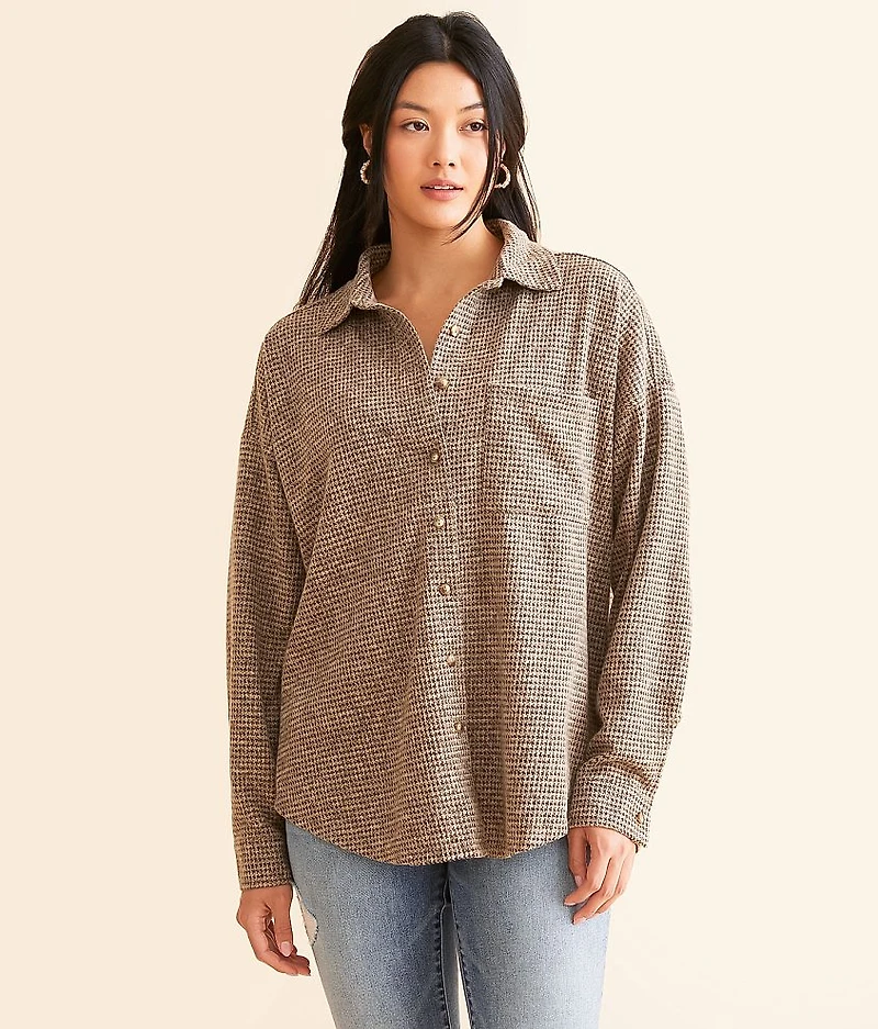 Waffle Knit Boyfriend Shirt