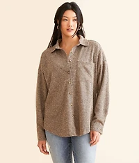 Waffle Knit Boyfriend Shirt