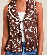 Floral Collared Vest
