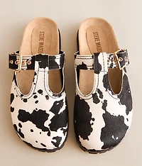 Atticus Cow Print Leather Cut-Out Clog