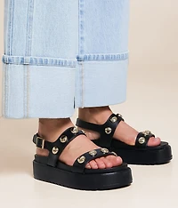 Bia Leather Flatform Sandal