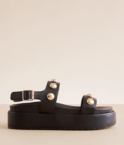 Bia Leather Flatform Sandal