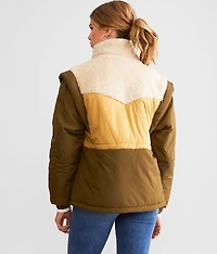 Hana Pieced Sherpa Convertible Coat