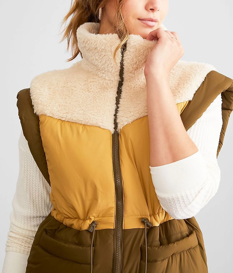 Hana Pieced Sherpa Convertible Coat