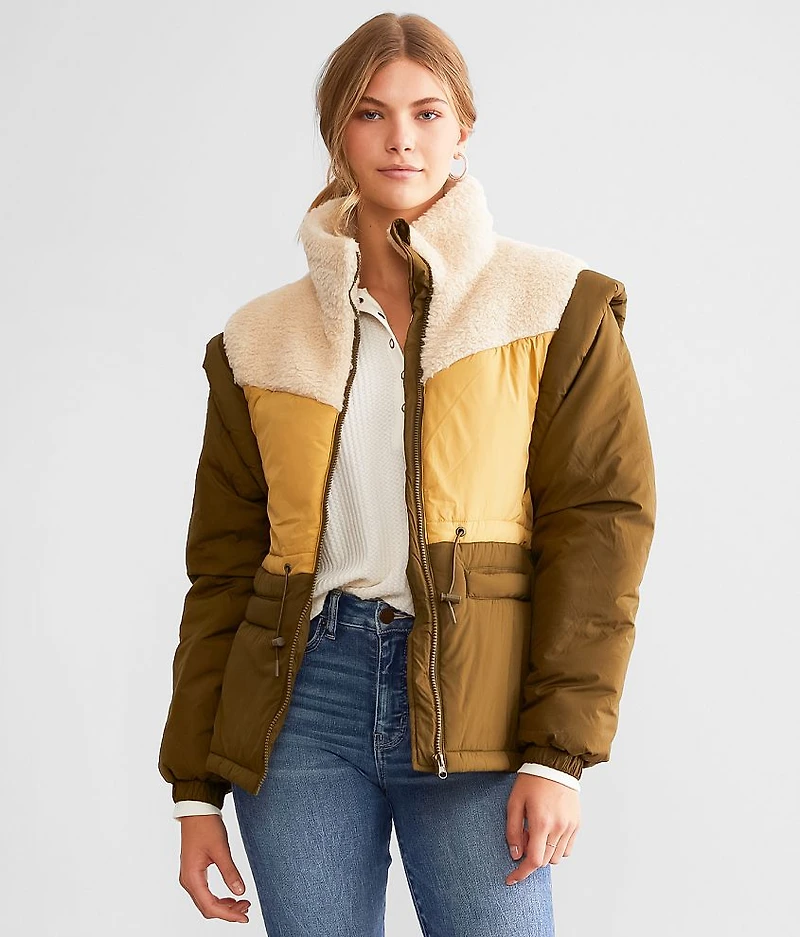 Hana Pieced Sherpa Convertible Coat