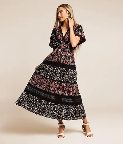 Mixed Floral Maxi Dress