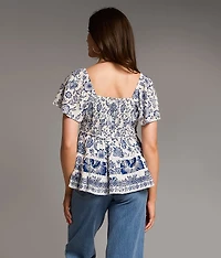 Floral Eyelet Top