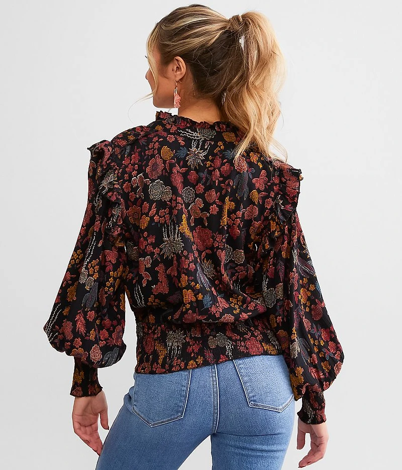 Floral Ruffle Top